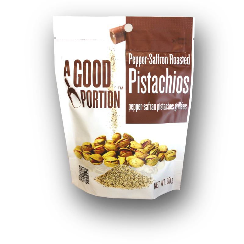 a good portion pepper-saffron pistachio